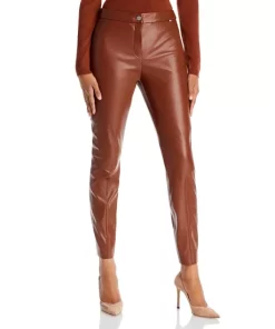 Best deal 🛒 BOSS Talega Faux Leather Skinny Pants Hazel 🌟