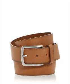 Discount ❤️ BOSS Hugo Boss Men's Burnished Leather Belt Medium Brown 💯