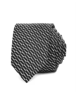 Promo 🎁 HUGO Textured Stripe Skinny Tie Black 🎉