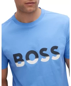 Cheapest ⌛ BOSS Logo Print Tee Bright Blue ✨ -BOSS Sales Store unnamed file 77