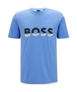 Cheapest ⌛ BOSS Logo Print Tee Bright Blue ✨ -BOSS Sales Store unnamed file 78
