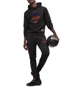 Best Sale 😍 BOSS New York Knicks SlamDunk2_4_NBA 1023 Cotton Blend Logo Print Regular Fit Joggers Black 🧨 -BOSS Sales Store unnamed file 817
