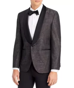 Deals ๐ BOSS Jeckson Glitter Effect Regular Fit Dinner Jacket Dark Gray โค๏ธ