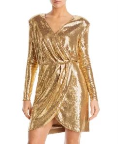 Cheap ❤️ BOSS Epalleta Sequined 👗 Dress Gold 👍