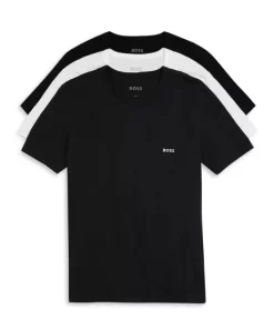 Deals 😀 BOSS Classic Cotton Embroidered Logo Crewneck Tees, Pack Of 3 Open Miscellaneous 😉