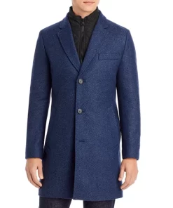 Discount ⭐ HUGO Milogan Wool Blend Textured Slim Fit 🧥 Coat Navy ⭐ -BOSS Sales Store unnamed file 92