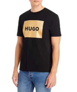 Promo 🔔 HUGO Logo Graphic Short Sleeve Tee Black ⌛