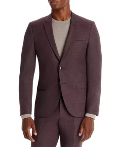 Deals 👏 HUGO Arti Micro Pattern Extra Slim Fit Suit Jacket Burgundy 🥰