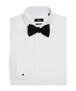 New ✨ BOSS Myron Pincord Stripe Sharp Fit Tuxedo 👚 Shirt Ivory 😉