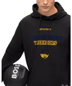 Brand new 🛒 BOSS Golden Warriors 🏀 Basketball Graphic Hoodie Black 🤩 -BOSS Sales Store unnamed file 984