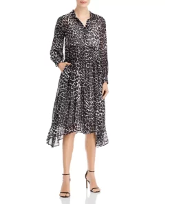 New ✨ BOSS Dileora Printed 👗 Dress Black Coffee Leo Print 😀